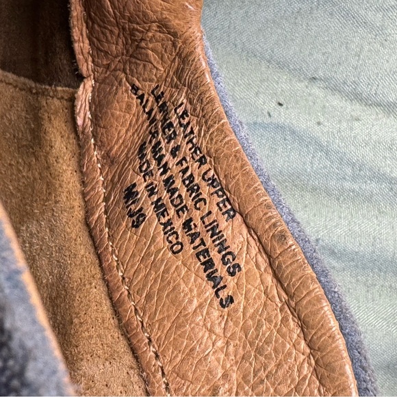 Born Womens Arula Ankle Boots Booties Block Heel Zip Up Blue Suede Size 8. - Picture 6 of 7